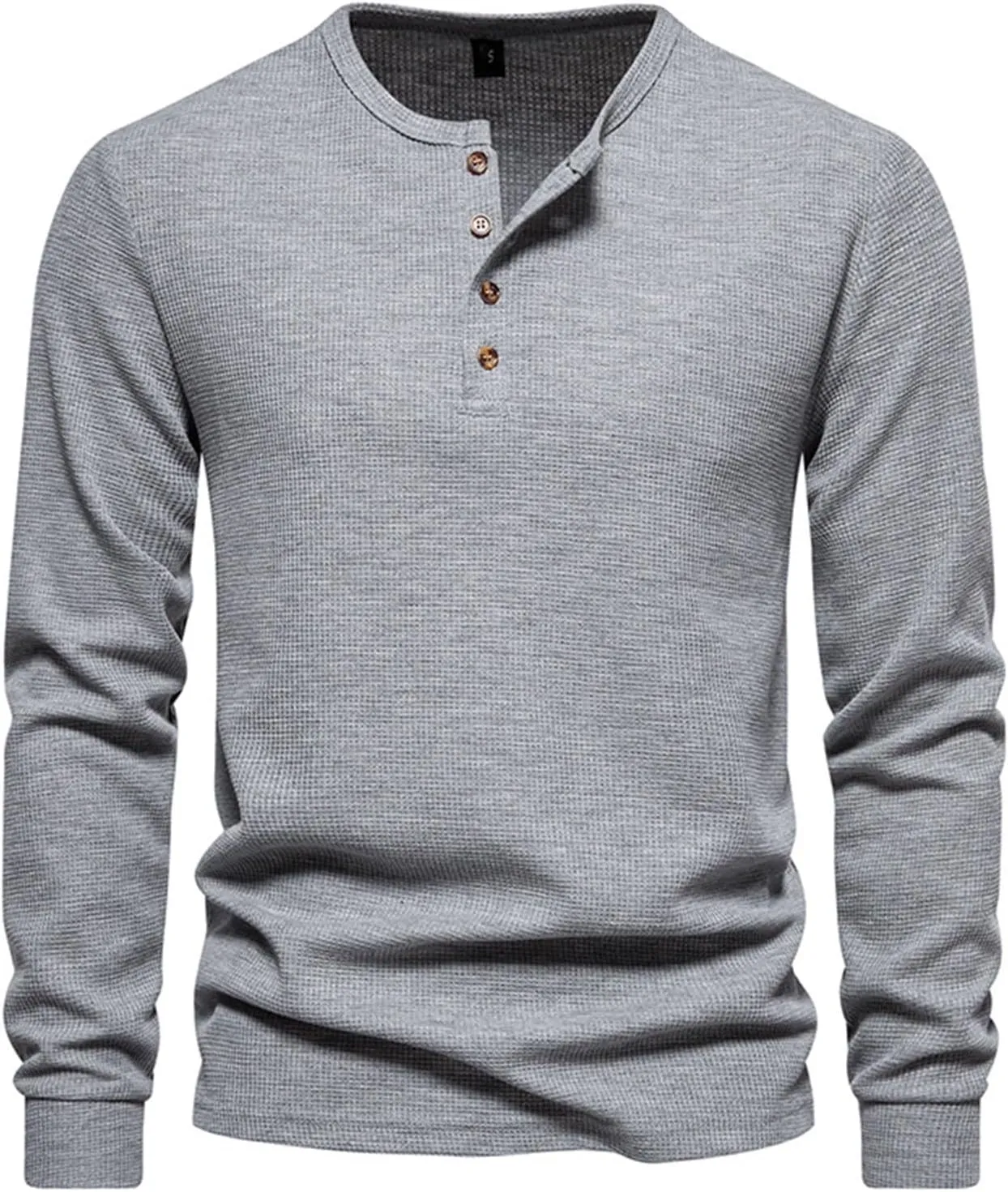 Mens Knitted Henley Shirts Long Sleeve Slim Fit Lightweight Casual Ribbed Shirts Pullover Cable Knit Henley Sweaters