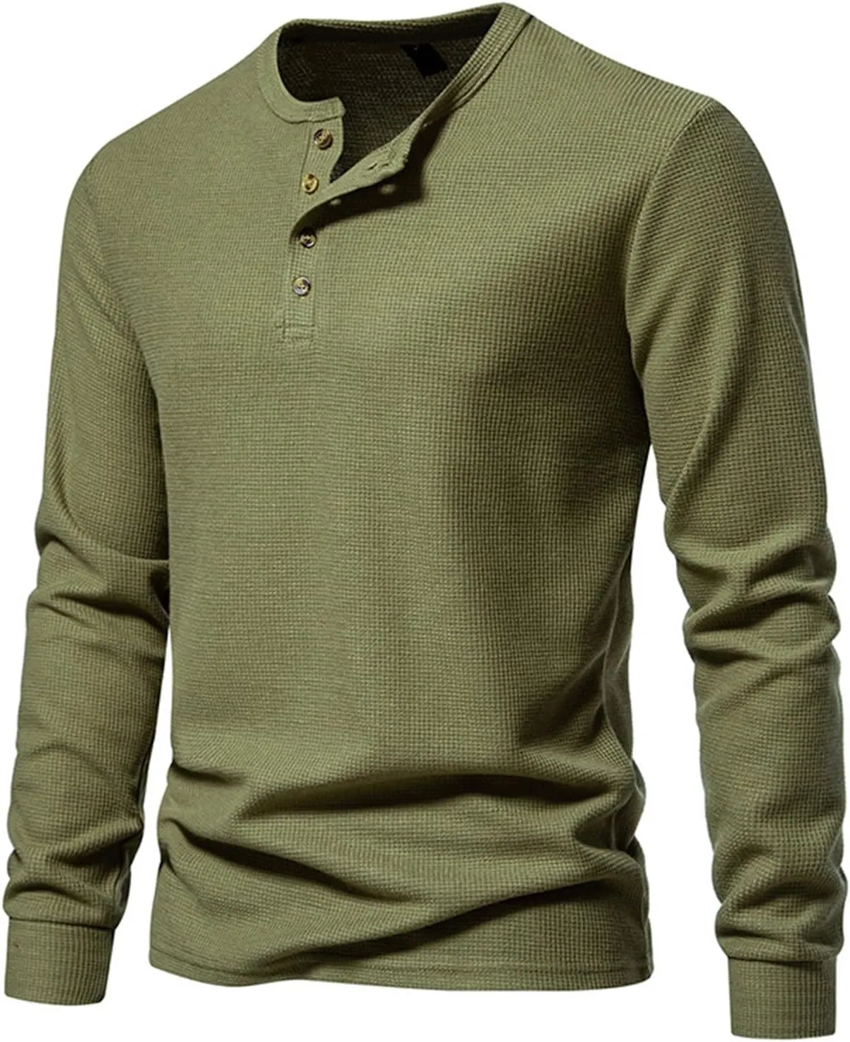 Mens Knitted Henley Shirts Long Sleeve Slim Fit Lightweight Casual Ribbed Shirts Pullover Cable Knit Henley Sweaters