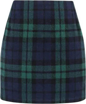 Mywinway Plaid Mini Skirt for Women Fall Winter High Waist A Line Bodycon Pencil Fall Skirts