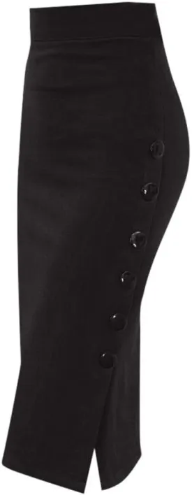Pencil Skirts for Women, Womens Skirts Midi Length Elegant Bodycon Skirt Button Side High Waisted Tummy Control Work Dress