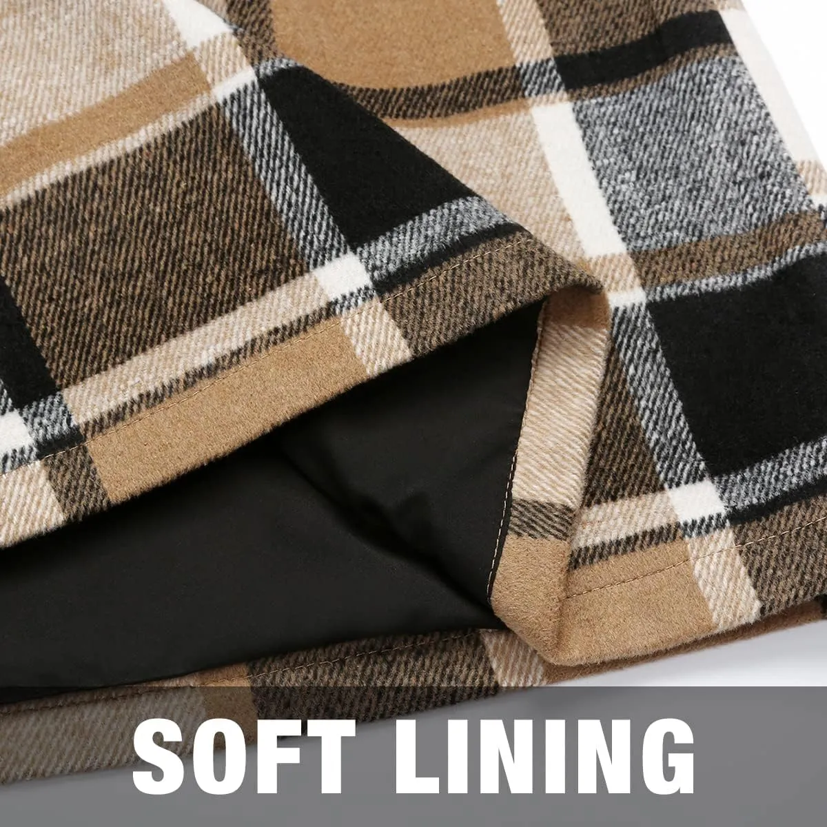 Plaid Mini Skirts for Womens High Waisted Fall Winter Wool Bodycon Pencil Skirts with Slit