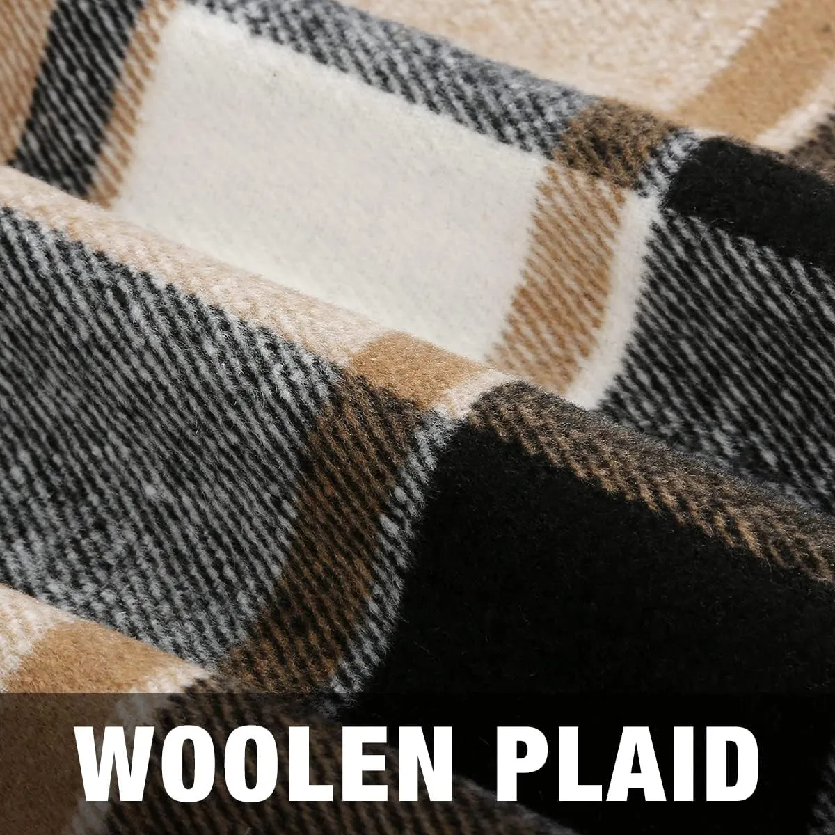 Plaid Mini Skirts for Womens High Waisted Fall Winter Wool Bodycon Pencil Skirts with Slit