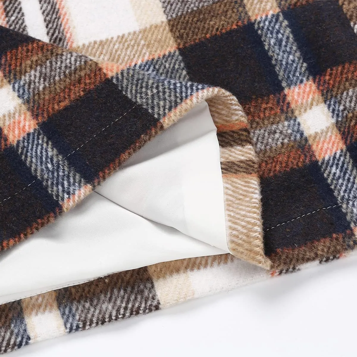 Plaid Mini Skirts for Womens High Waisted Fall Winter Wool Bodycon Pencil Skirts with Slit
