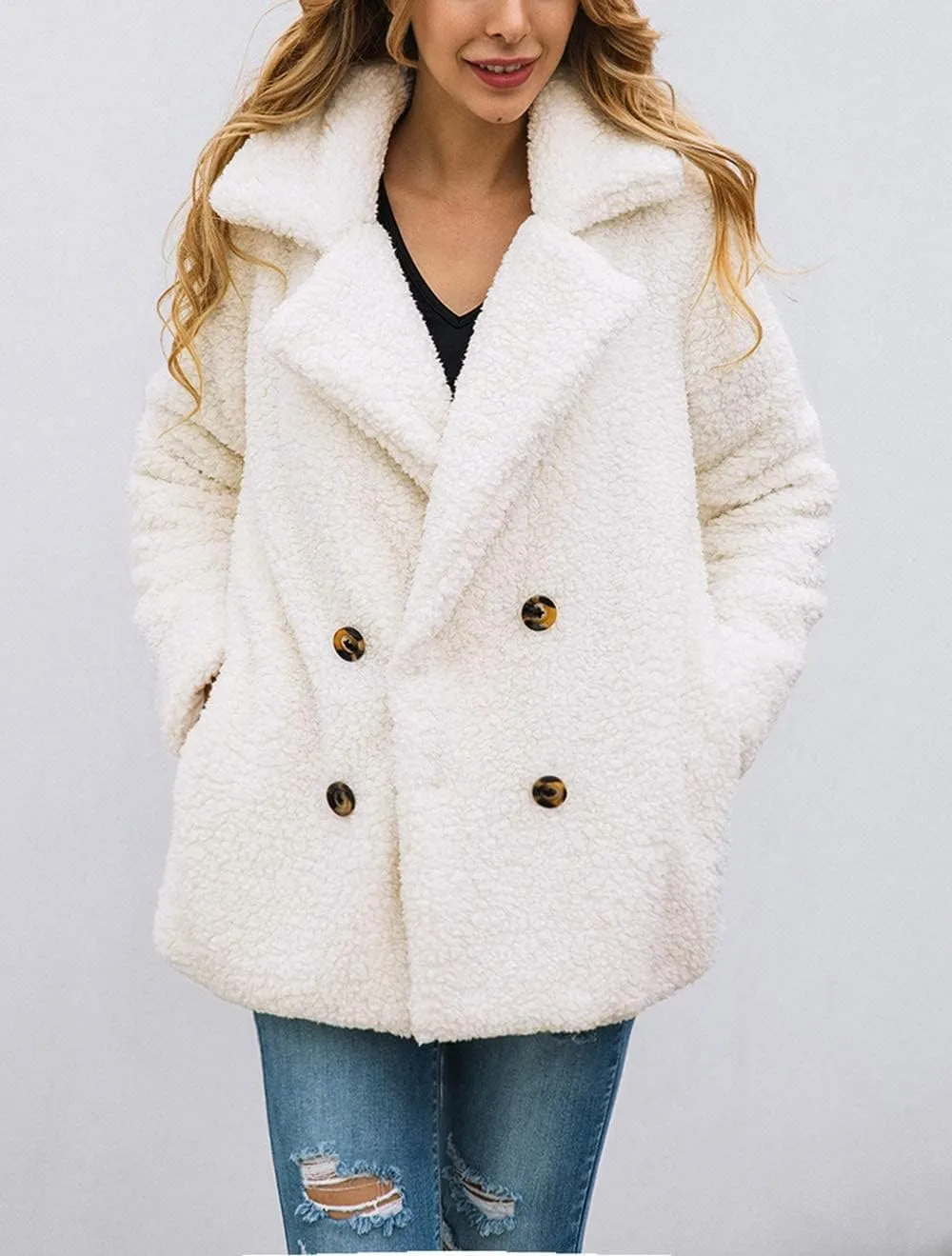 PRETTYGARDEN Women's Fashion Winter Coat Sherpa Fleece Faux Fur Shearling Oversized Trendy Jackets Warm Outerwear