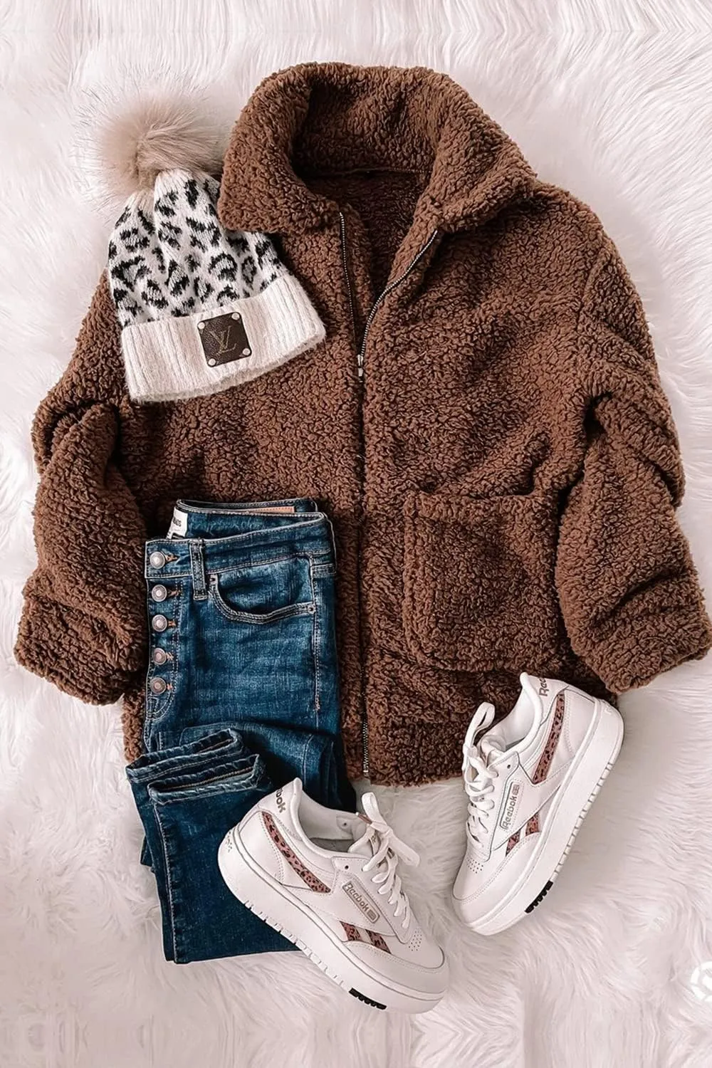 PRETTYGARDEN Women's Fashion Winter Coat Sherpa Fleece Faux Fur Shearling Oversized Trendy Jackets Warm Outerwear