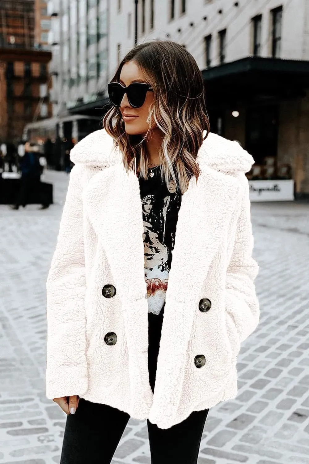 PRETTYGARDEN Women's Fashion Winter Coat Sherpa Fleece Faux Fur Shearling Oversized Trendy Jackets Warm Outerwear