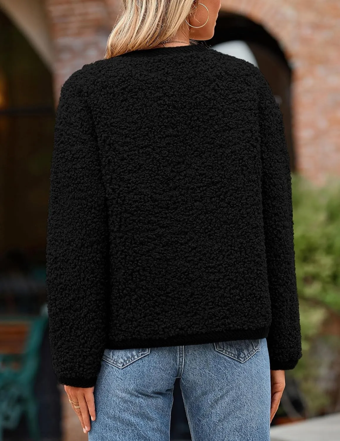 PRETTYGARDEN Women's Faux Fur Shearling Coat Fuzzy Fleece Button Up Trendy Fall Winter Cropped Jackets Outerwear