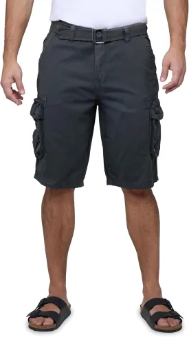 RAW X Mens Belted Cargo Shorts, Relaxed Fit Casual Knee Length Cargo Shorts for Men (Big and Tall Shorts for Men)