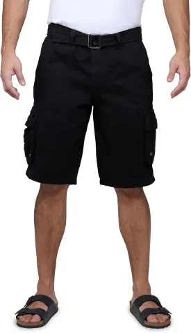 RAW X Mens Belted Cargo Shorts, Relaxed Fit Casual Knee Length Cargo Shorts for Men (Big and Tall Shorts for Men)
