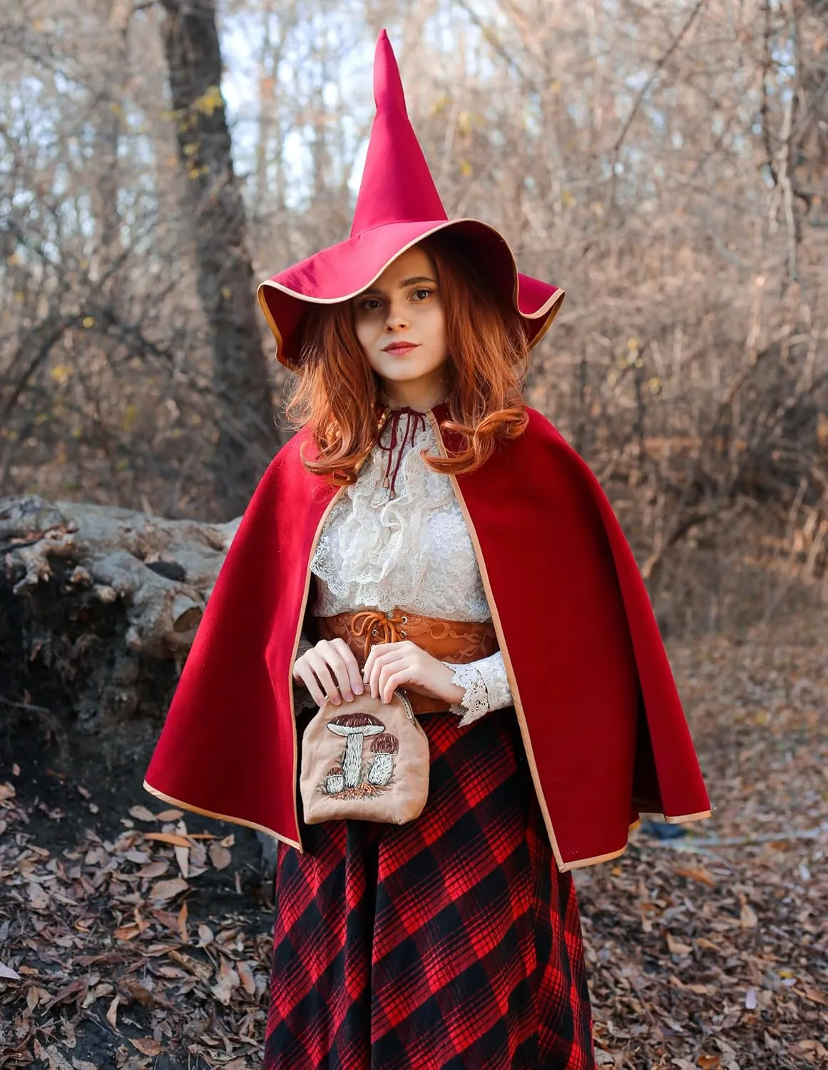 Scarlet Darkness Plaid Skirts for Women High Waist Long Skirt with Pockets