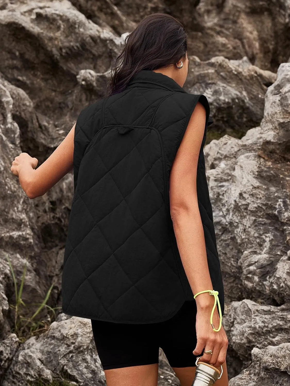 SENSERISE Womens Puffer Vest Quilted Vests Oversized Lightweight Outerwear Padded Jacket Winter Fall Outfits