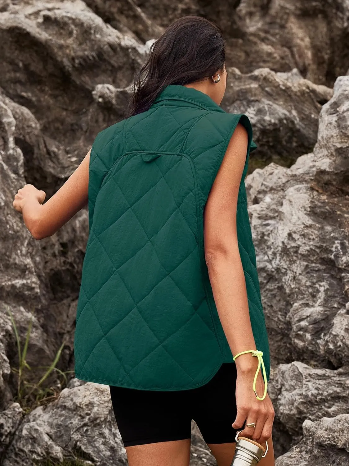 SENSERISE Womens Puffer Vest Quilted Vests Oversized Lightweight Outerwear Padded Jacket Winter Fall Outfits