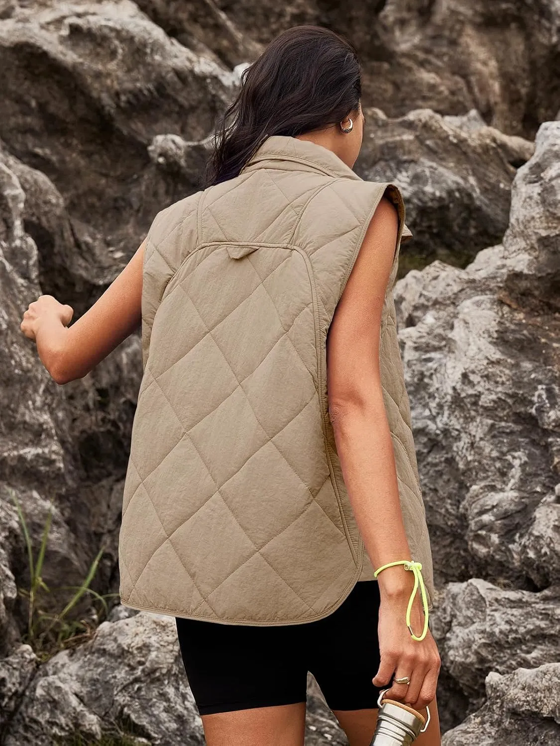 SENSERISE Womens Puffer Vest Quilted Vests Oversized Lightweight Outerwear Padded Jacket Winter Fall Outfits