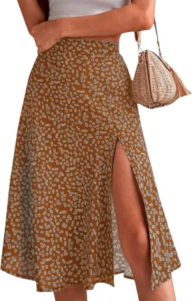 Skirts for Women Trendy 2025 Summer Boho A Line Western Skirt Casual Resort Wear