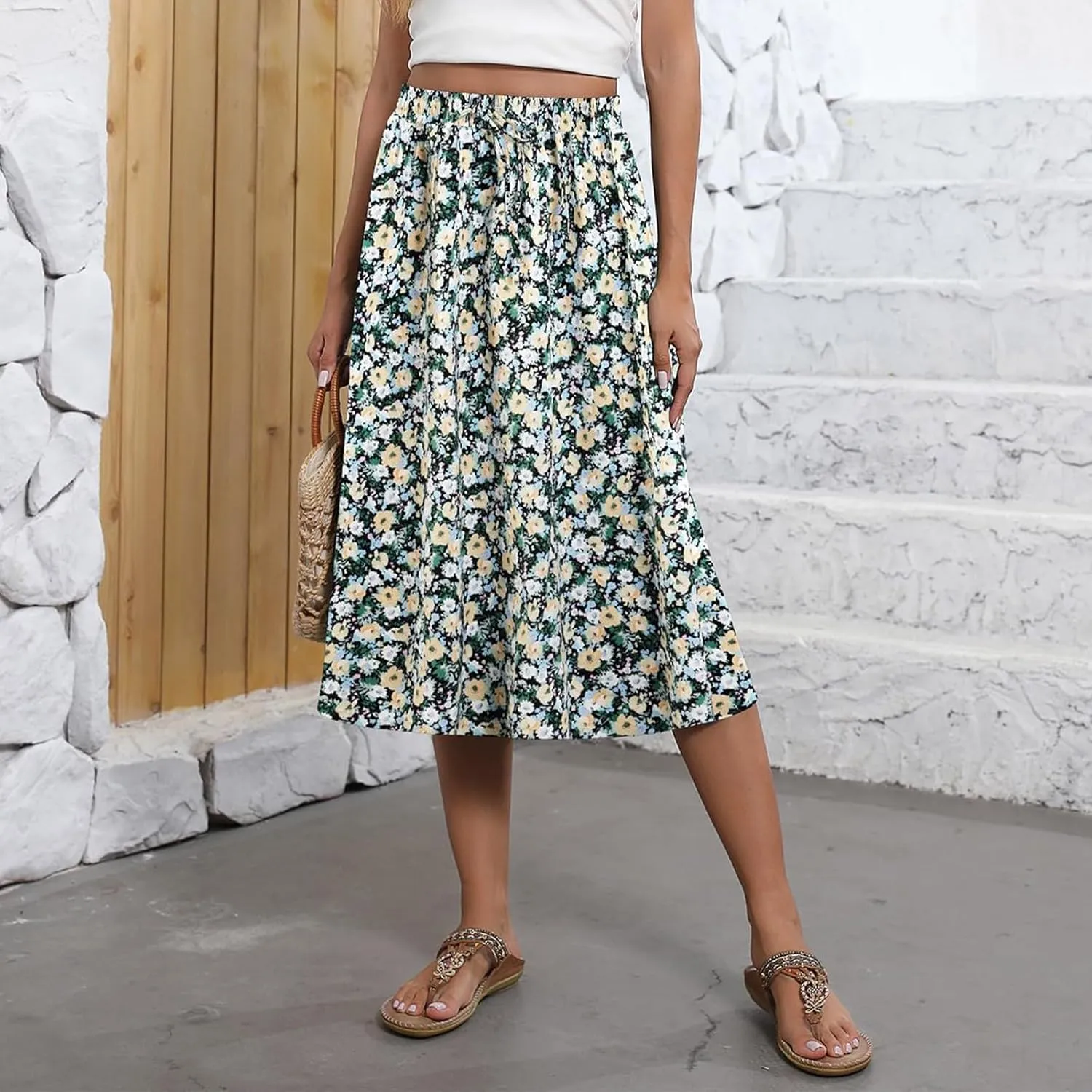 Skirts for Women Trendy 2025 Summer Boho A Line Western Skirt Casual Resort Wear