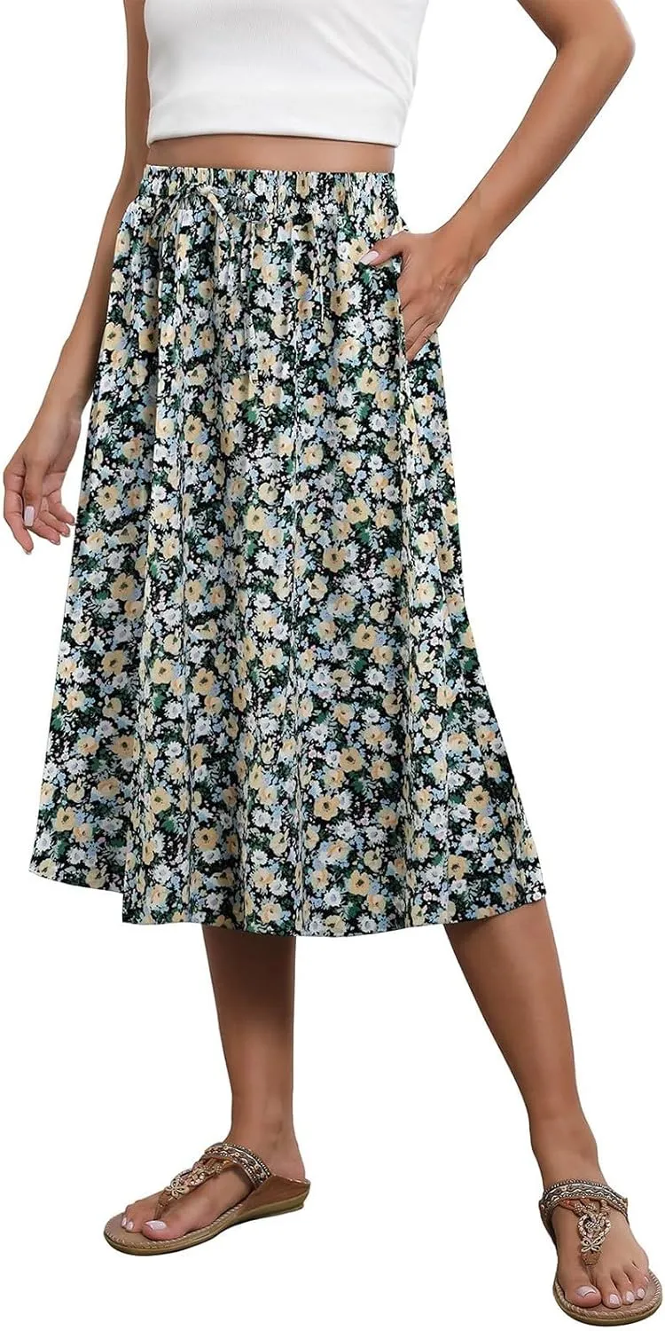 Skirts for Women Trendy 2025 Summer Boho A Line Western Skirt Casual Resort Wear