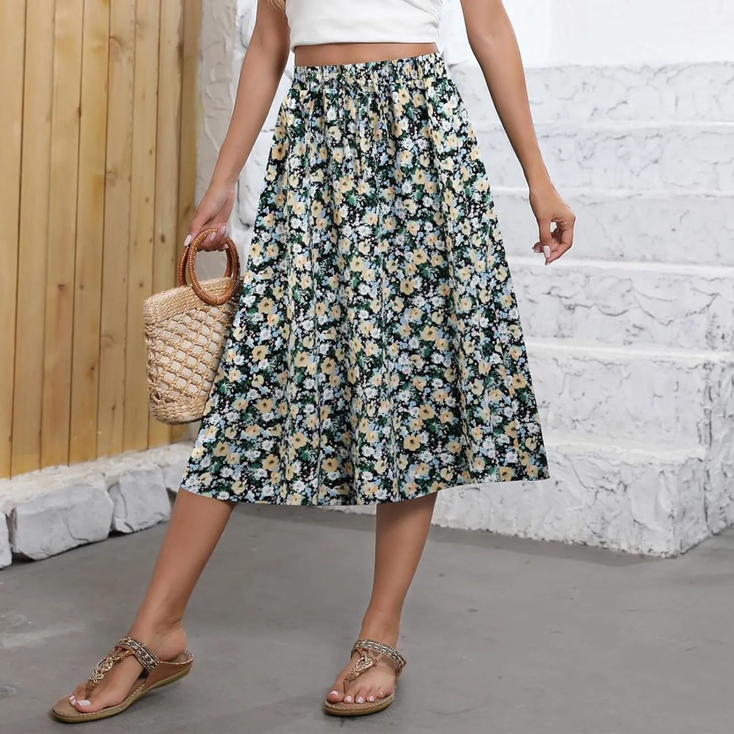 Skirts for Women Trendy 2025 Summer Boho A Line Western Skirt Casual Resort Wear