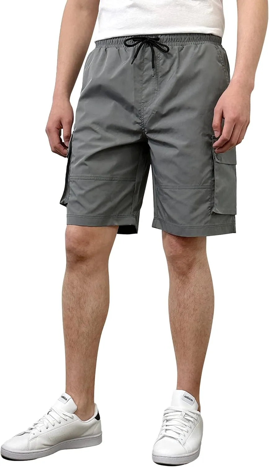 Southpole Men's Quick Dry Water Resistant Cargo Shorts, Inseam 9", Slim Fit, Lightweight
