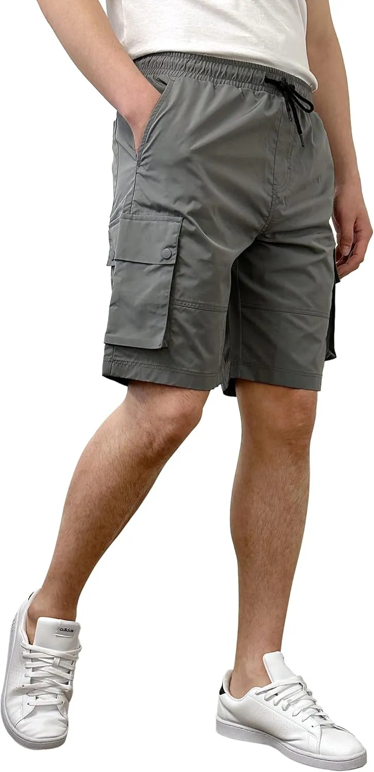 Southpole Men's Quick Dry Water Resistant Cargo Shorts, Inseam 9", Slim Fit, Lightweight