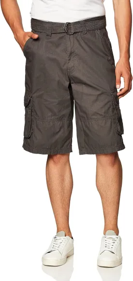 Southpole Men's Ripstop Belted Cargo Shorts
