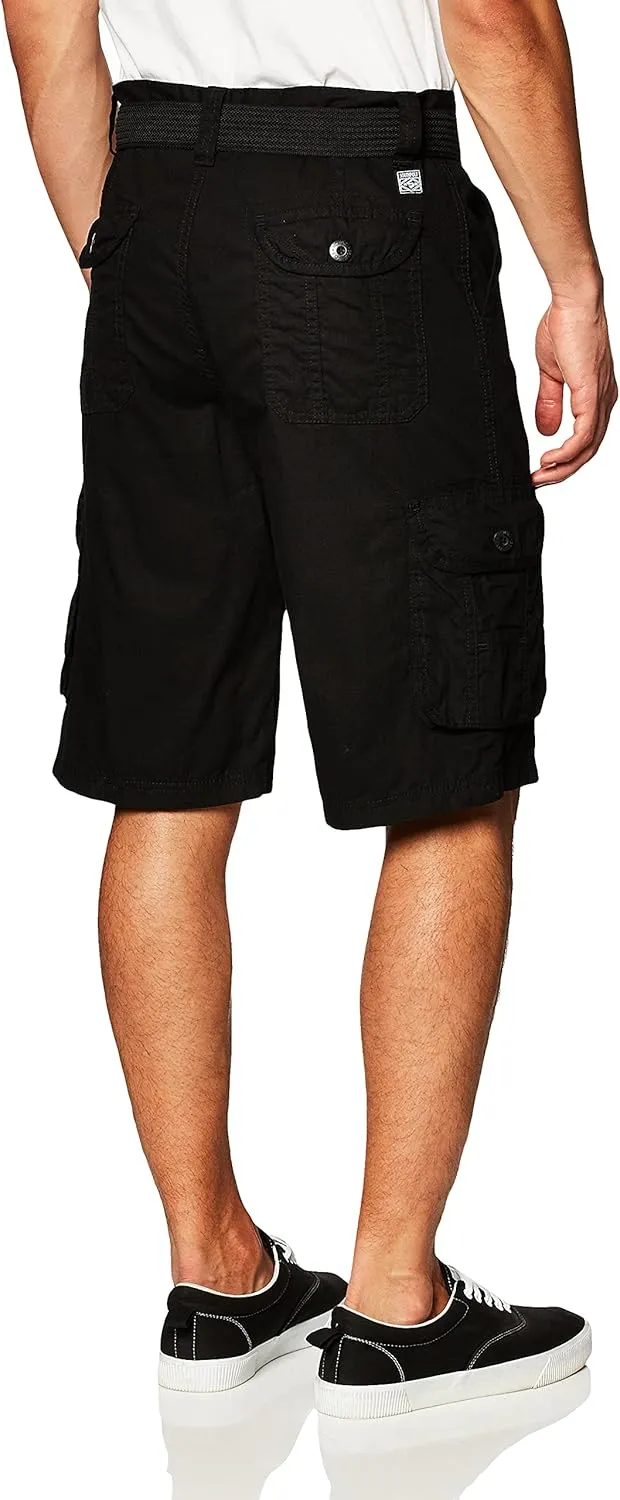 Southpole Men's Ripstop Belted Cargo Shorts