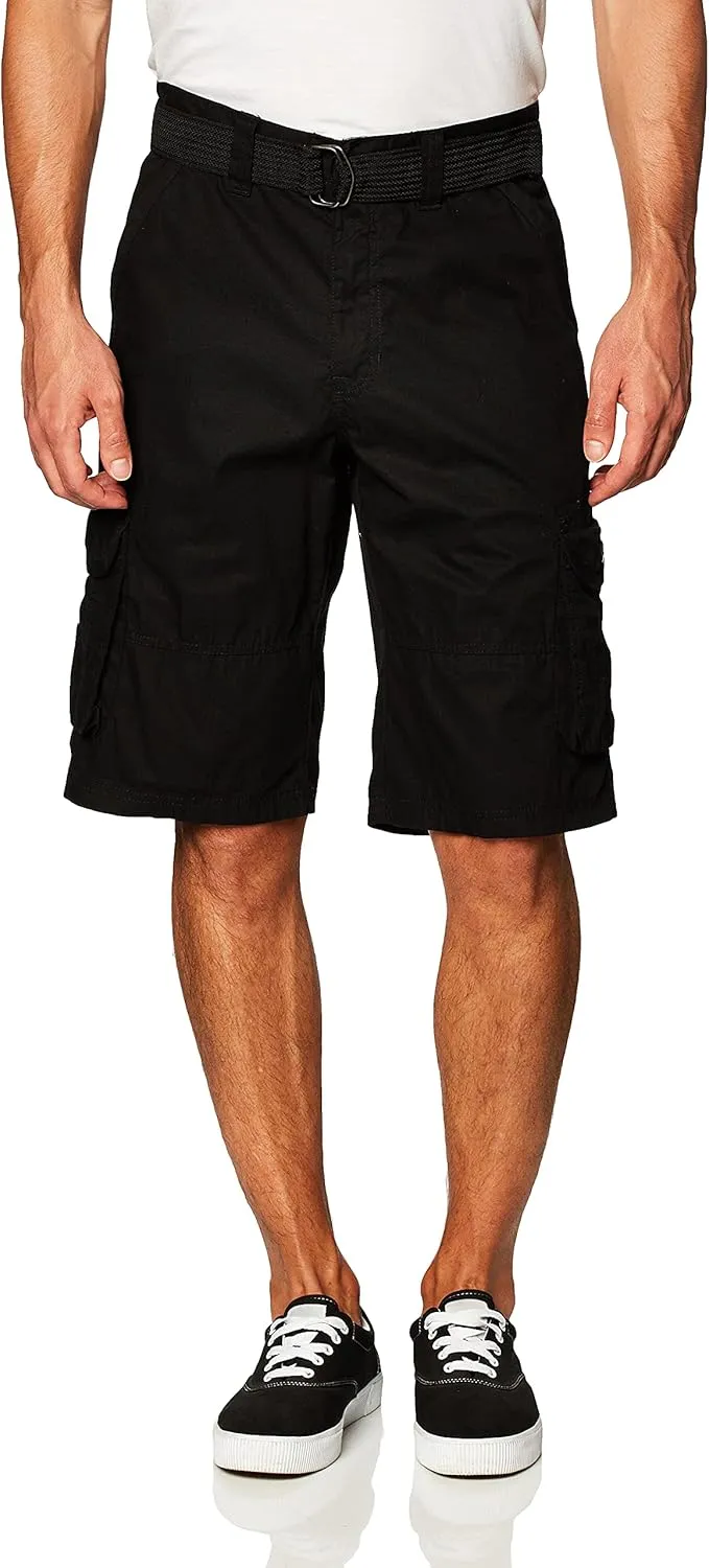 Southpole Men's Ripstop Belted Cargo Shorts