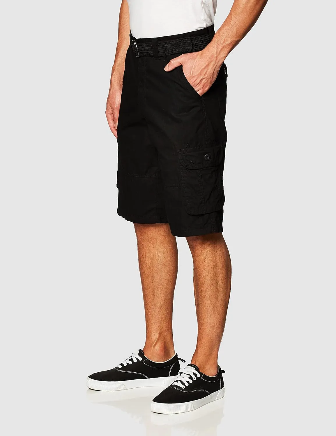 Southpole Men's Ripstop Belted Cargo Shorts