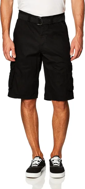 Southpole Men's Ripstop Belted Cargo Shorts