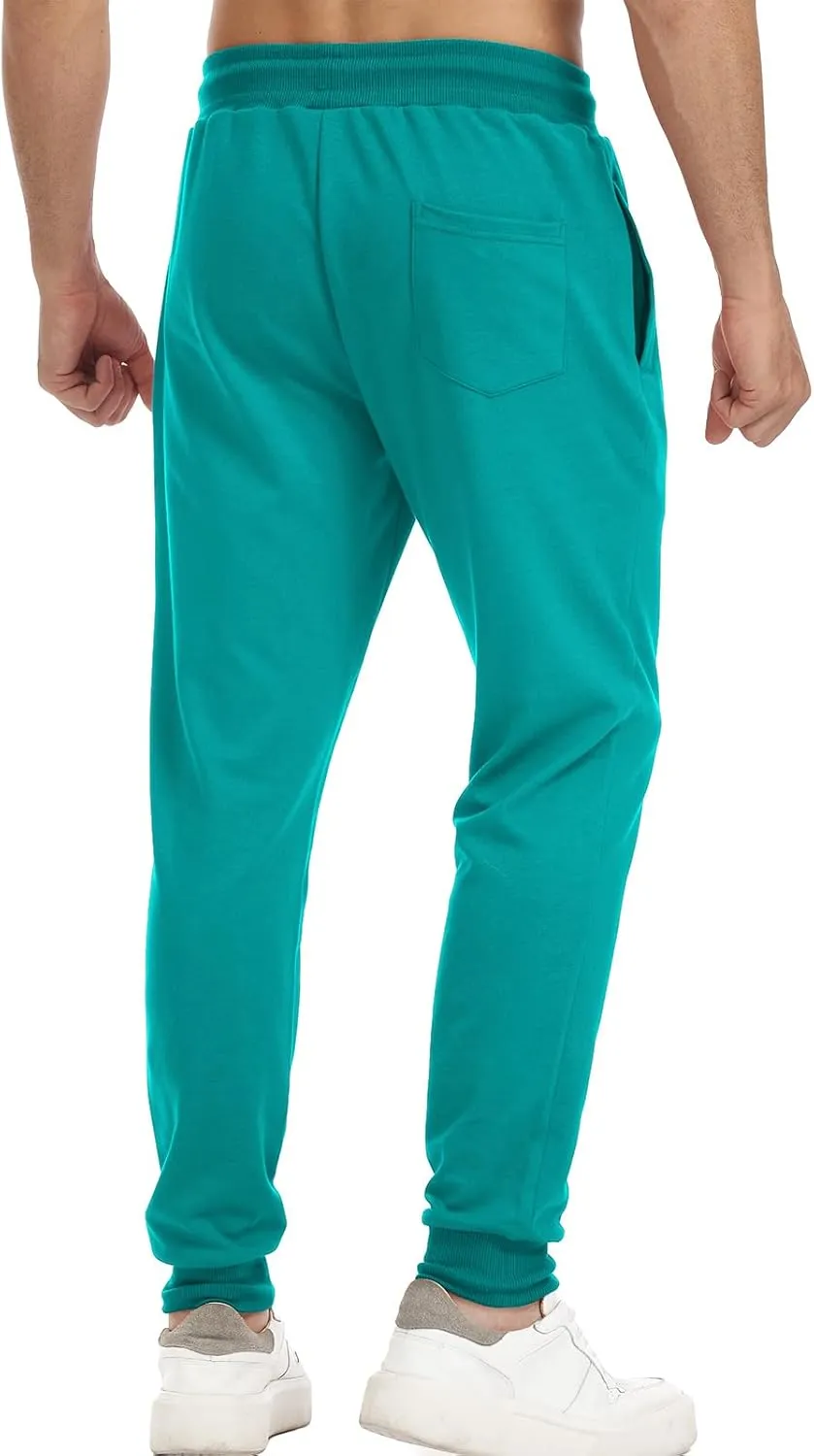 Surenow Men's Athletic Sweatpants Active Workout Jogger Pants for Men with Pockets Tapered Drawstring Gym Running Track Pants