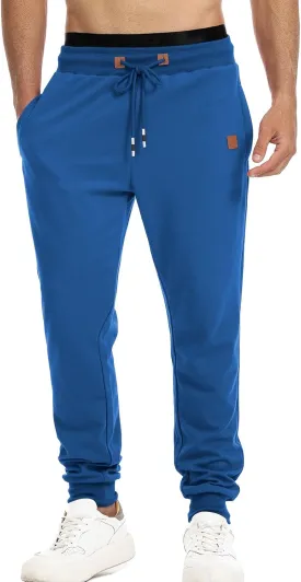 Surenow Men's Athletic Sweatpants Active Workout Jogger Pants for Men with Pockets Tapered Drawstring Gym Running Track Pants
