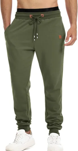 Surenow Men's Athletic Sweatpants Active Workout Jogger Pants for Men with Pockets Tapered Drawstring Gym Running Track Pants