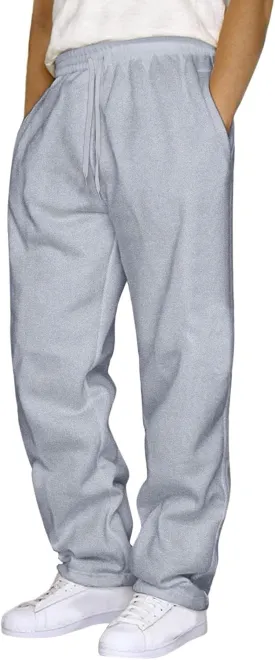 Sweat Pants for Mens Wide Leg Joggers Pants Heavyweight Fleece Workout Jogging Loose Fit Trousers with Pockets