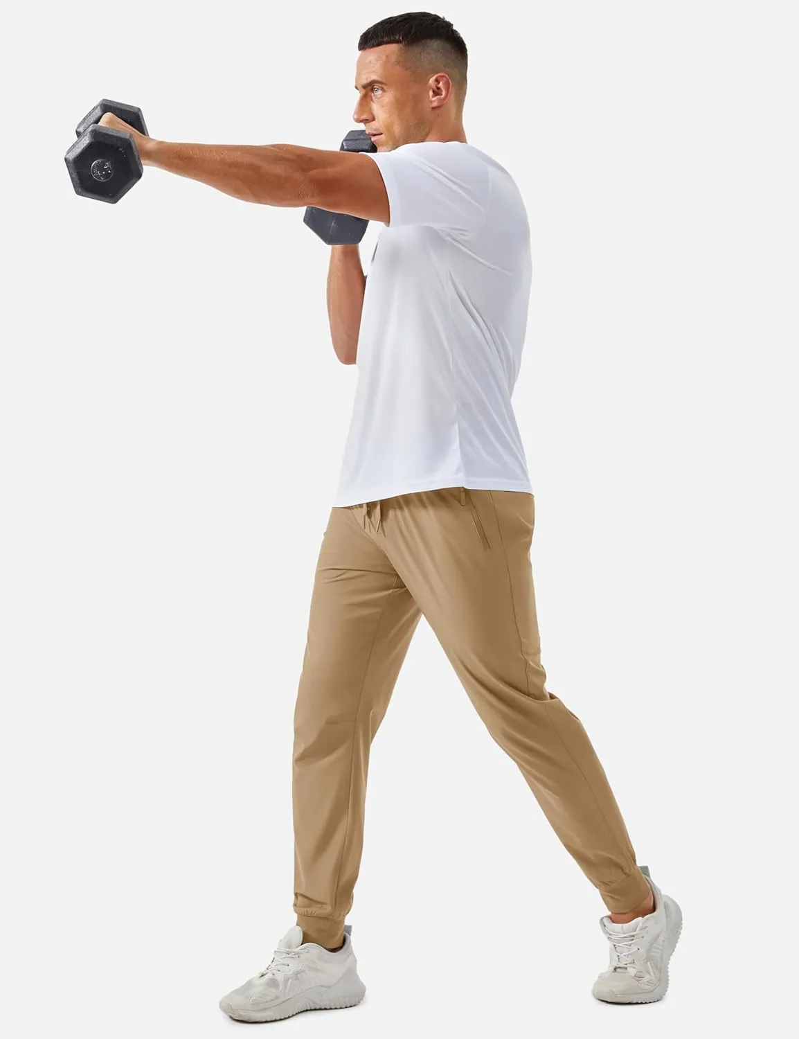 TACVASEN Men's Lightweight Athletic Joggers with Zipper Pockets Quick Dry Track Pants for Men Gym Sweatpants Workout Golf