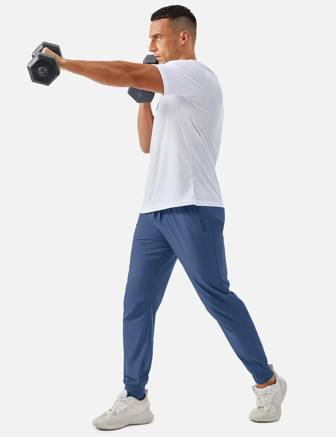 TACVASEN Men's Lightweight Athletic Joggers with Zipper Pockets Quick Dry Track Pants for Men Gym Sweatpants Workout Golf