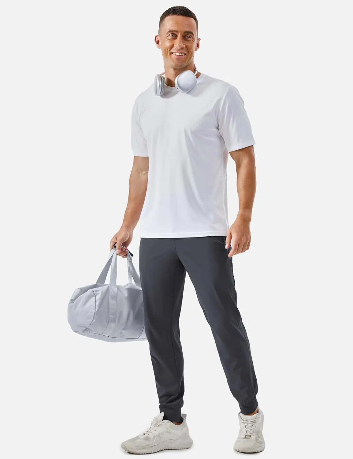 TACVASEN Men's Lightweight Athletic Joggers with Zipper Pockets Quick Dry Track Pants for Men Gym Sweatpants Workout Golf