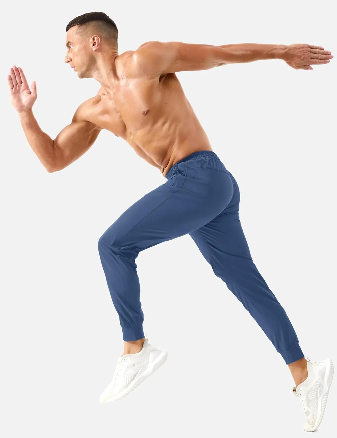 TACVASEN Men's Lightweight Athletic Joggers with Zipper Pockets Quick Dry Track Pants for Men Gym Sweatpants Workout Golf