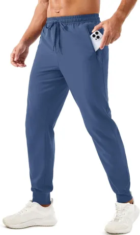 TACVASEN Men's Lightweight Athletic Joggers with Zipper Pockets Quick Dry Track Pants for Men Gym Sweatpants Workout Golf