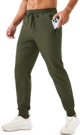 TACVASEN Men's Lightweight Athletic Joggers with Zipper Pockets Quick Dry Track Pants for Men Gym Sweatpants Workout Golf