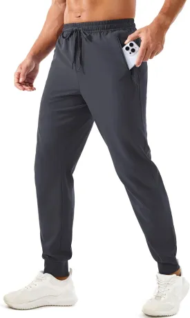 TACVASEN Men's Lightweight Athletic Joggers with Zipper Pockets Quick Dry Track Pants for Men Gym Sweatpants Workout Golf