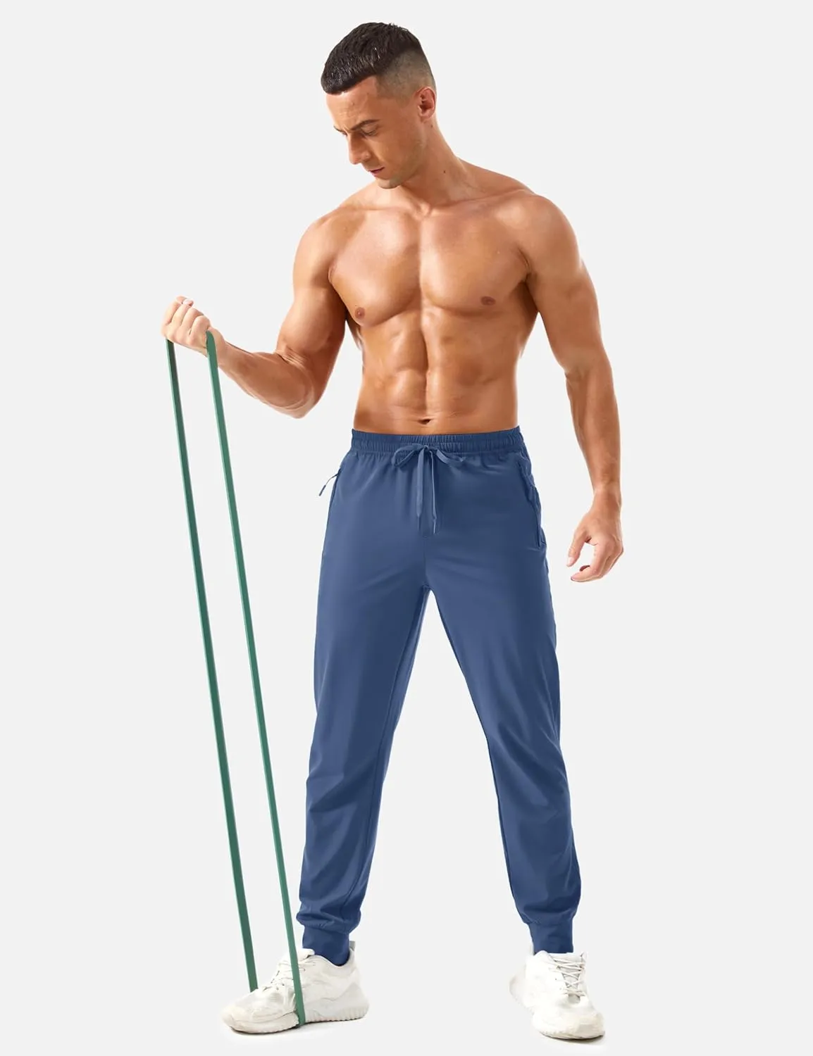 TACVASEN Men's Lightweight Athletic Joggers with Zipper Pockets Quick Dry Track Pants for Men Gym Sweatpants Workout Golf