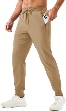 TACVASEN Men's Lightweight Athletic Joggers with Zipper Pockets Quick Dry Track Pants for Men Gym Sweatpants Workout Golf