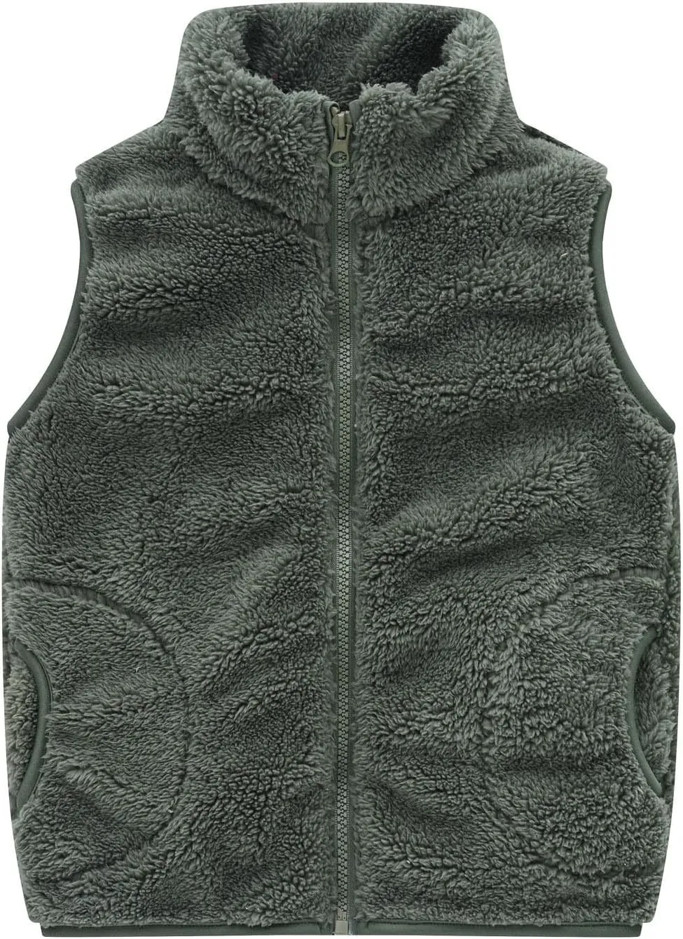 Toddler Baby Boy Girl Fleece Vest Fuzzy Sherpa Sleeveless Waistcoat Fall Winter Faux Fur Jacket Vest with Pockets