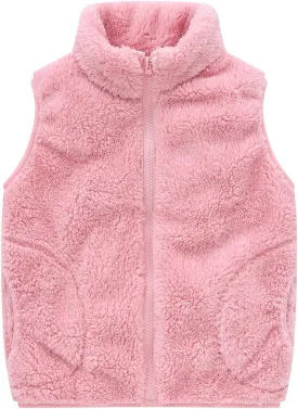 Toddler Baby Boy Girl Fleece Vest Fuzzy Sherpa Sleeveless Waistcoat Fall Winter Faux Fur Jacket Vest with Pockets