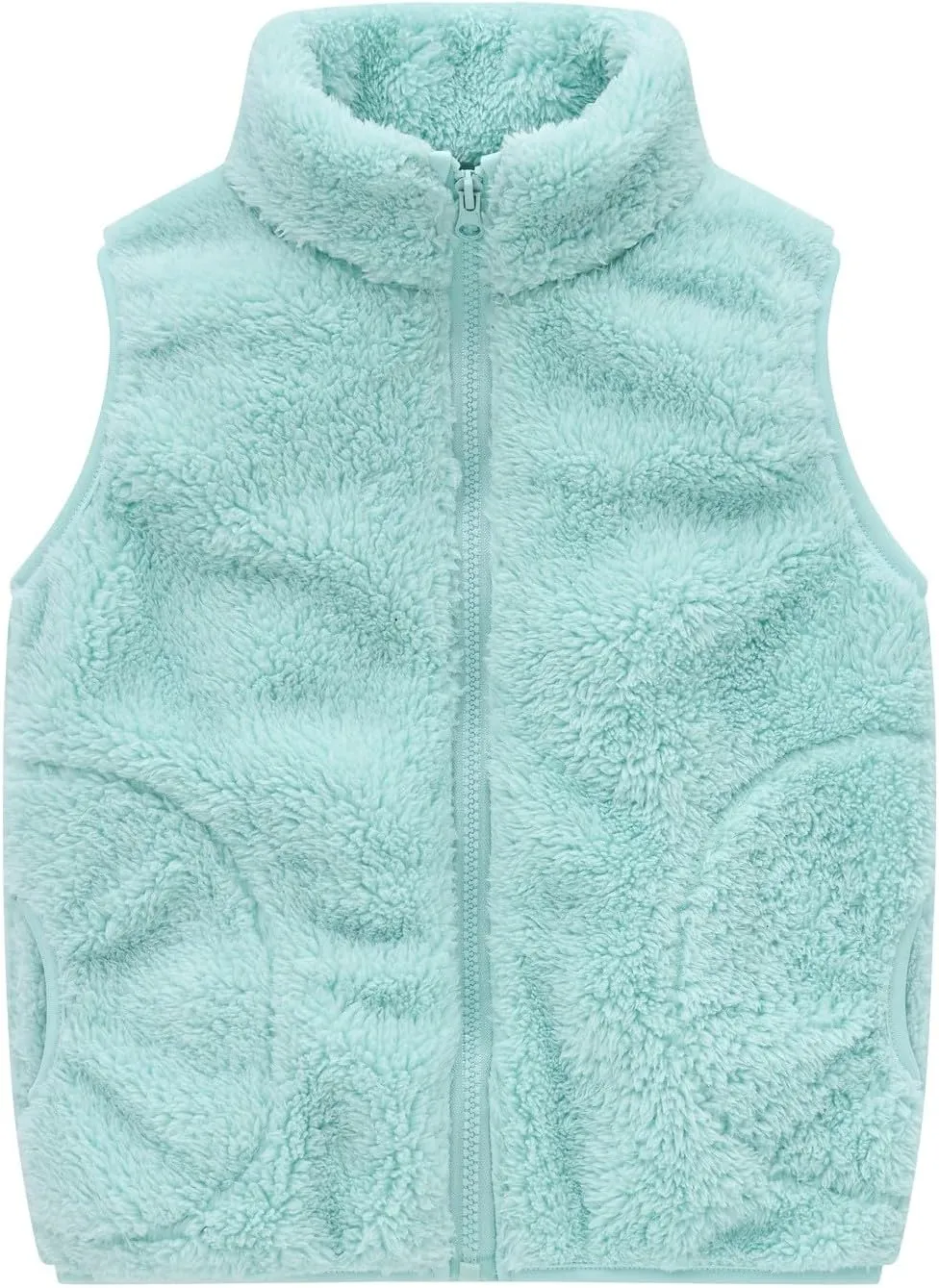 Toddler Baby Boy Girl Fleece Vest Fuzzy Sherpa Sleeveless Waistcoat Fall Winter Faux Fur Jacket Vest with Pockets