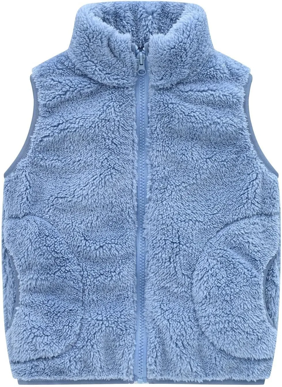 Toddler Baby Boy Girl Fleece Vest Fuzzy Sherpa Sleeveless Waistcoat Fall Winter Faux Fur Jacket Vest with Pockets