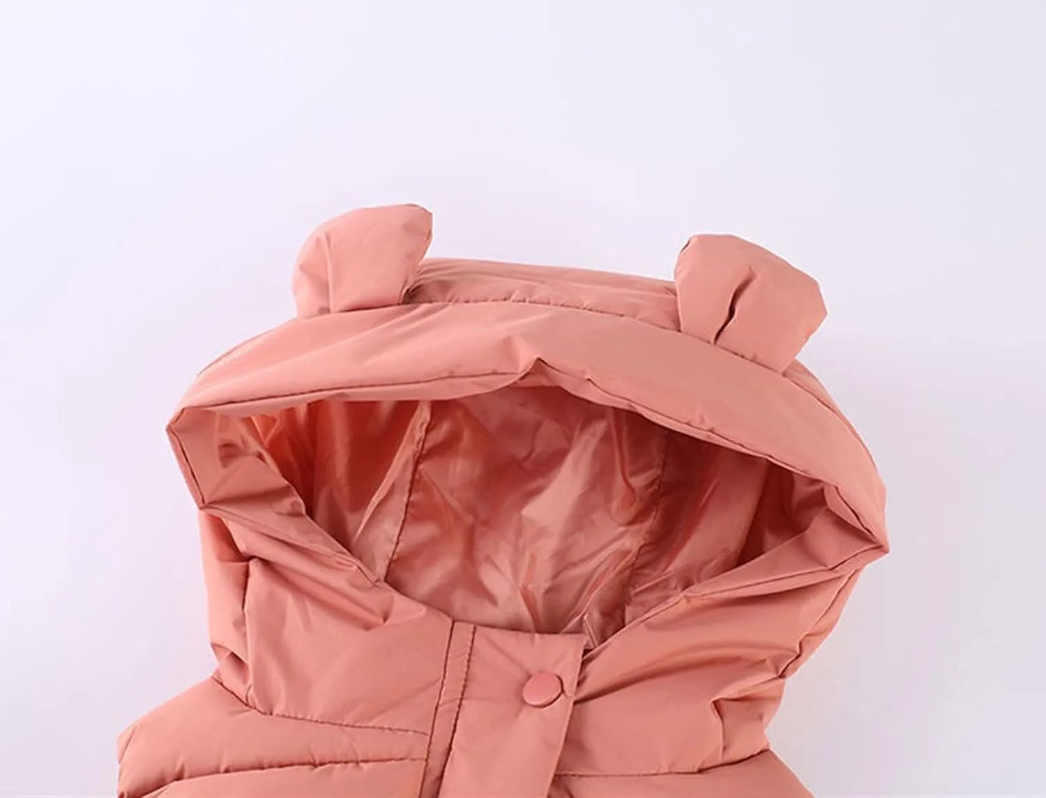 Toddler Boys Girls Light Puffer Vest Coat Bear Ears Hooded Sleeveless Zip Up Outwear Baby Winter Warm Down Jacket