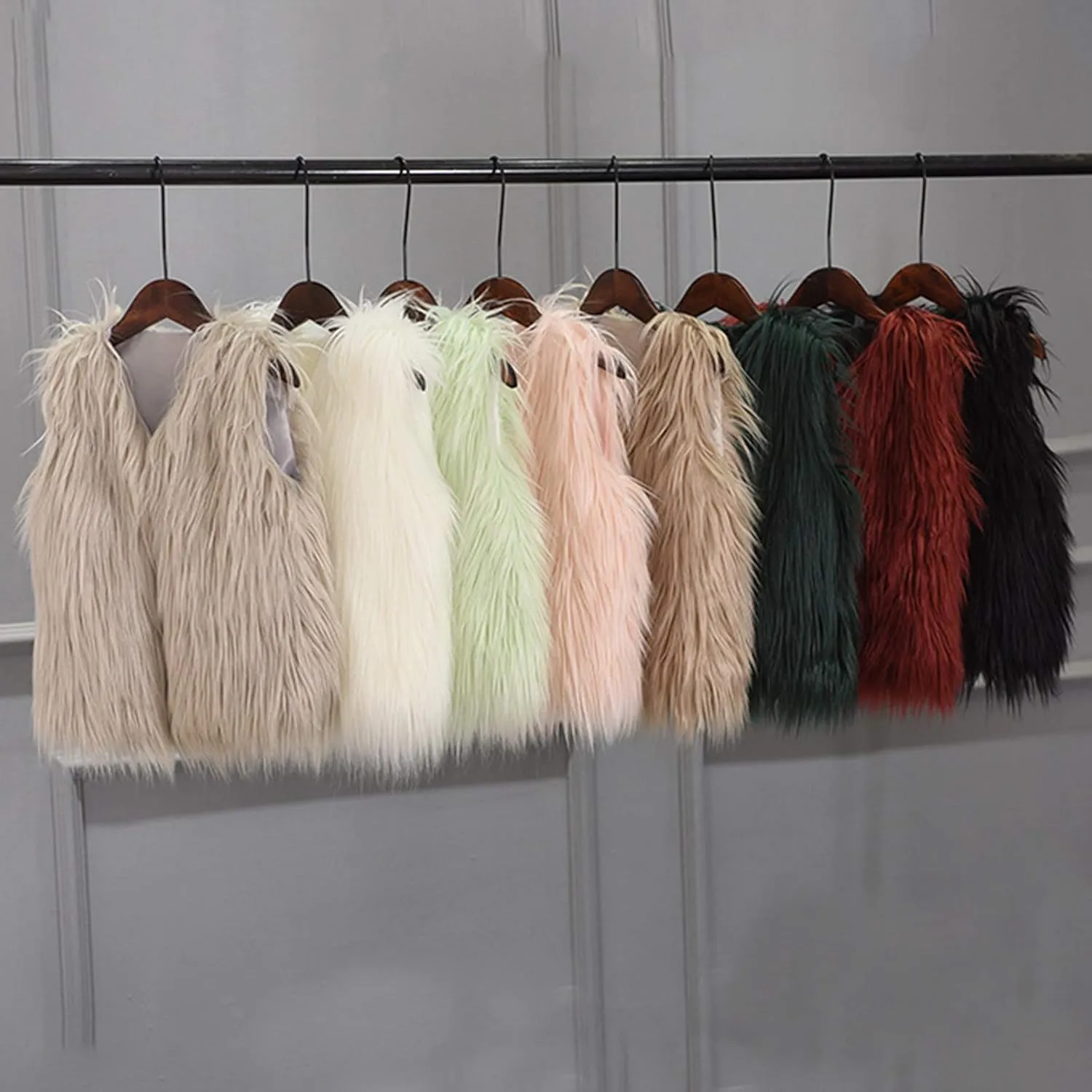 Toddler Kids Girls Faux Fur Coat Vest Spring Winter Warm Thick Waistcoat Christmas Jacket Puffer Quilted Vest Coat