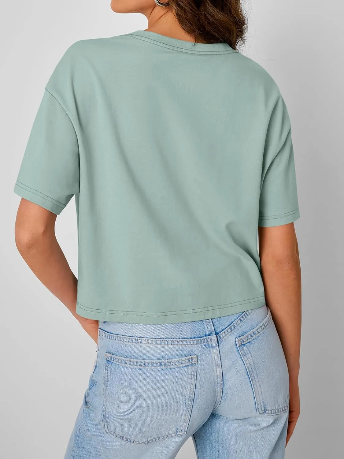 Trendy Queen Womens Crop Tops Oversized Workout Tshirts Short Sleeve Tees Summer Spring 2025 Casual Trendy Fashion Clothes