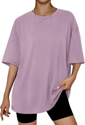 Trendy Queen Womens Oversized Summer T Shirts Fashion Workout Plus Size Tops Short Sleeve Beach Vacation Gym Clothes 2025