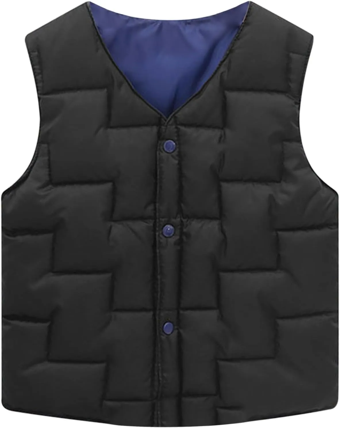 Unisex Soft Puffer Vest Coat Toddler Boys Girls Solid Sleeveless Button Up Warm Fall Winter Waistcoat Down Jacket